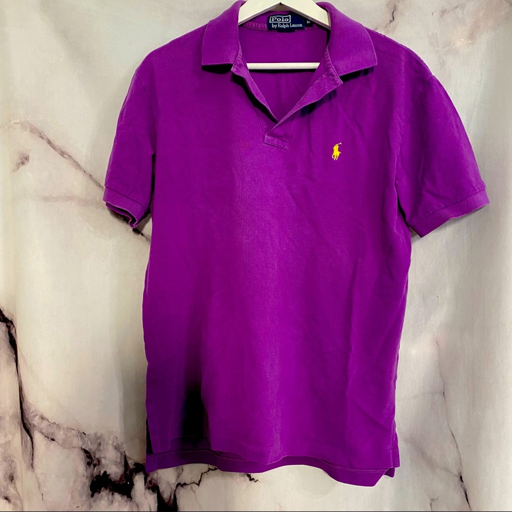Ralph Lauren Polo Purple with Yellow Horse Logo Medium Unisex - Picture 3 of 11